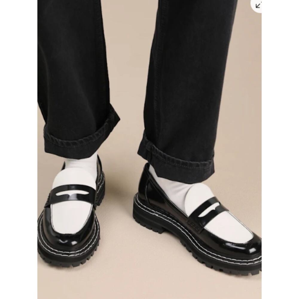 D'Amelio Prescia Patent Loafers black bright white - 5.5